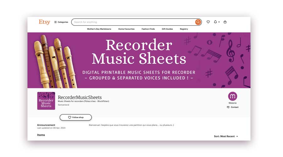 https://www.etsy.com/shop/RecorderMusicSheets